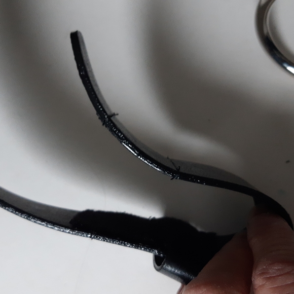 Black Genuine Bounded Leather Belt - Picture 3 of 5